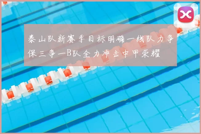 泰山队新赛季目标明确一线队力争保三争一B队全力冲击中甲荣耀
